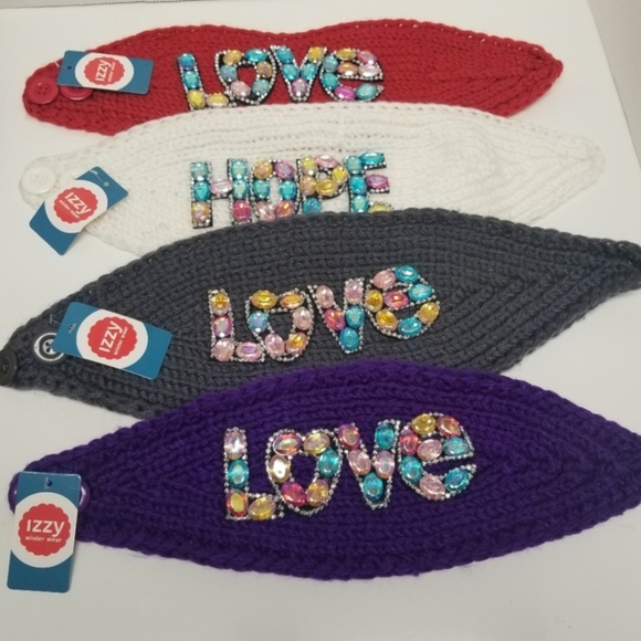 Knit Headbands Winter Wide Ear Warmer Hair Bands Crochet Embellished Headband - Picture 4 of 8